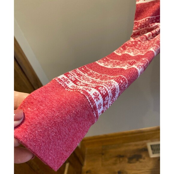 Tunic Top Pajamas or Dress No Tag Size Medium to Large Red White Snowflake Soft - Picture 4 of 11